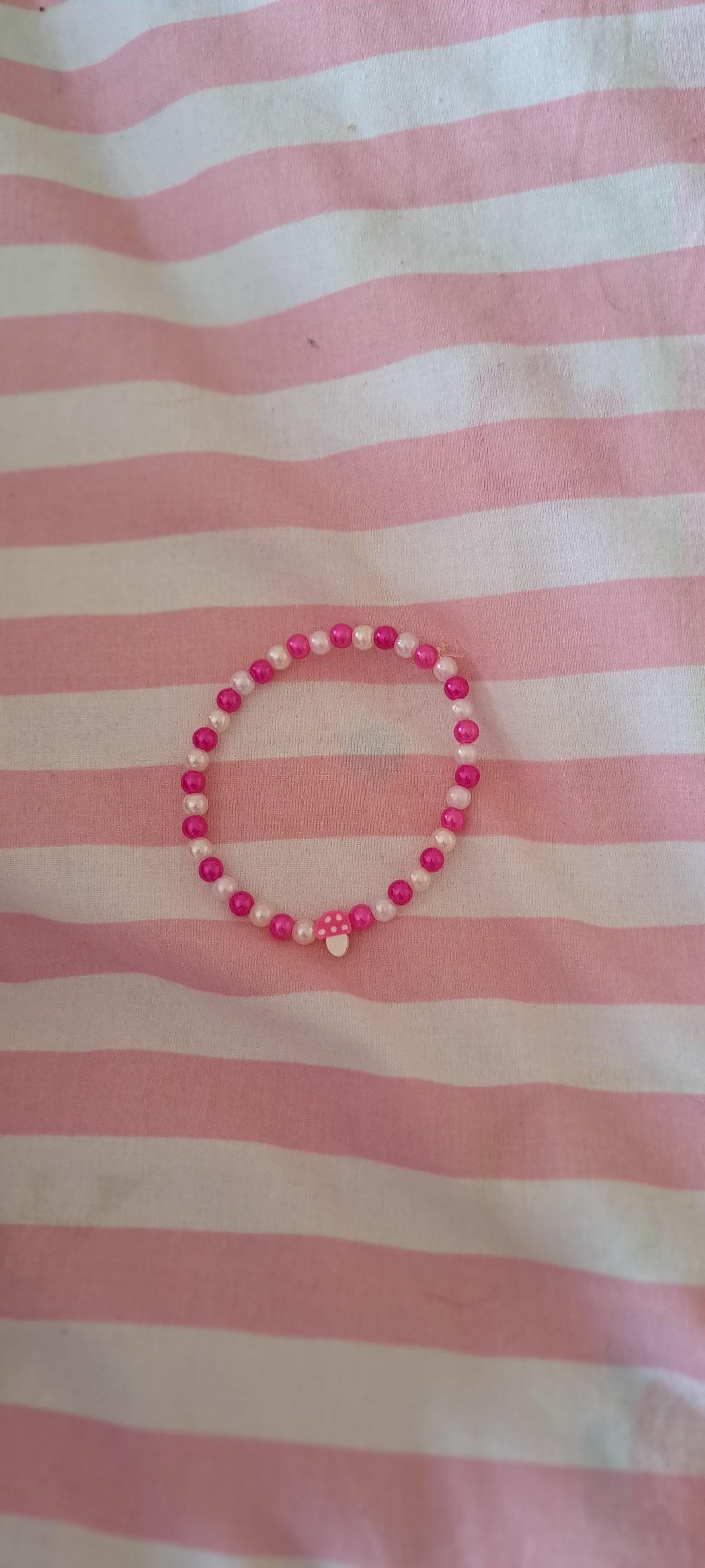 Pink mushroom bracelet