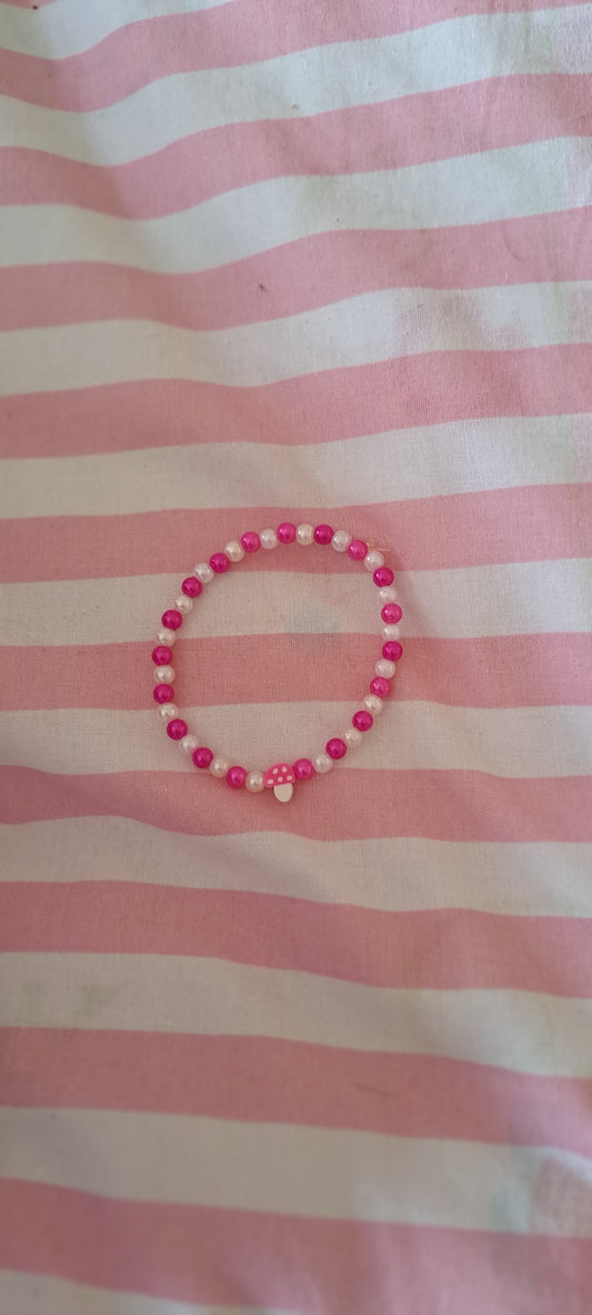 Pink mushroom bracelet