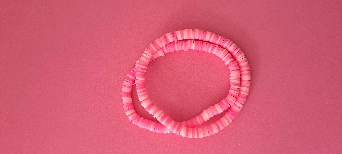 Pink Bracelet-Only Clay Beads-