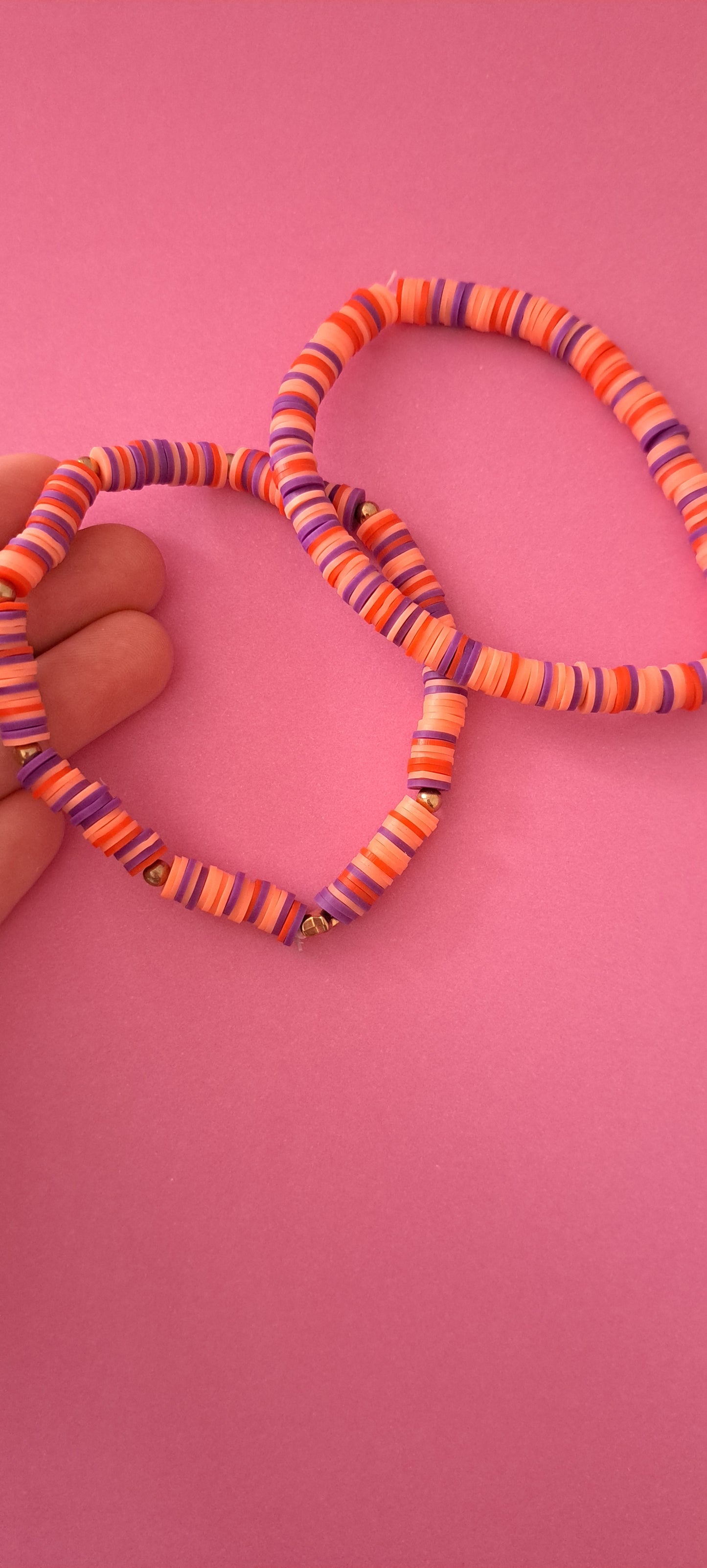 🛑DUO🛑 orange and red bracelets-With Claybeads-